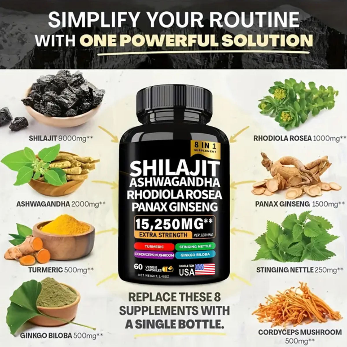 Shilajit Ashwaganda 8in1 capsules